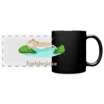 Eselsbrücke - Panorama-Tasse farbig - Schwarz - Vorne