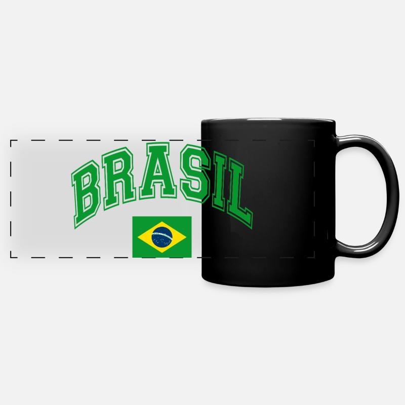 Drapeau du Brésil - Mug panoramique uni - noir