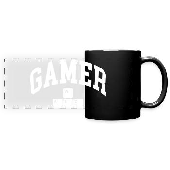 Gamer - Panorama-Tasse farbig - Schwarz - Vorne