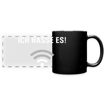 wlan - Panorama-Tasse farbig - Schwarz - Vorne