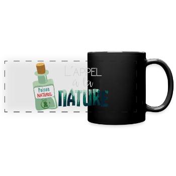Der Ruf zur Natur (weiß) - Panorama-Tasse farbig - Schwarz - Vorne