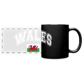 Drapeau du Pays de Galles - Mug panoramique uni - noir - Devant