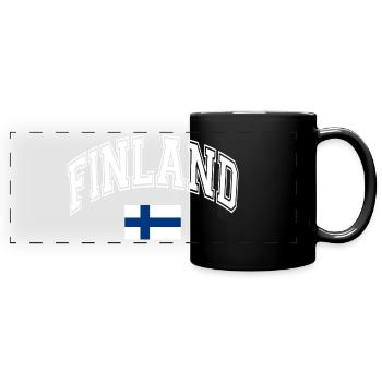 Finland Flag - Full Colour Panoramic Mug - black - Front