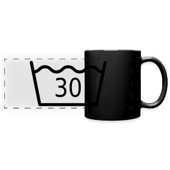 Thirty degree wash - Full Colour Panoramic Mug - black - Front