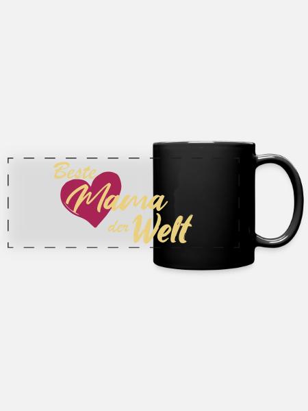 Beste Mama der Welt - Panorama-Tasse farbig - Schwarz