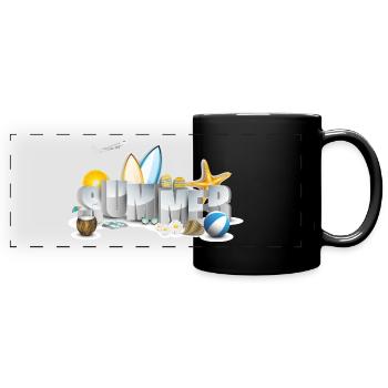 summer - Panorama-Tasse farbig - Schwarz - Vorne