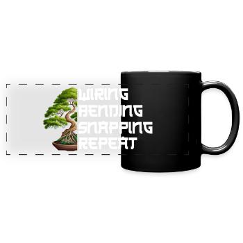 Bonsai Baum Design für Bonsai Anfänger Liebhaber - Panorama-Tasse farbig - Schwarz - Vorne