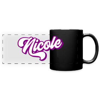 Nicole | Colors changeable - Full Colour Panoramic Mug - black - Front