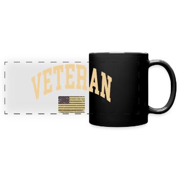 Veteran USA Flagge - Panorama-Tasse farbig - Schwarz - Vorne