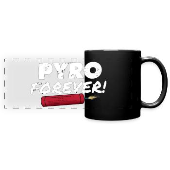 Pyro Forever - Panorama-Tasse farbig - Schwarz - Vorne