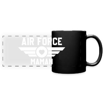 Air Force Maman - Mug panoramique uni - noir - Devant