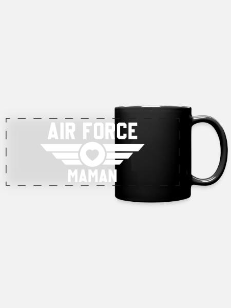 Mutter der Luftwaffe - Panorama-Tasse farbig - Schwarz
