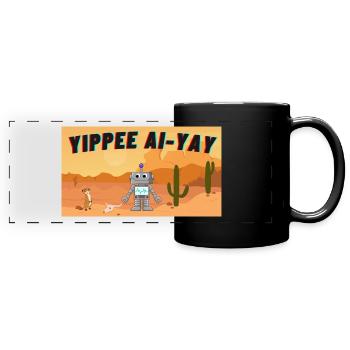 AI meets prairie - Full Colour Panoramic Mug - black - Front