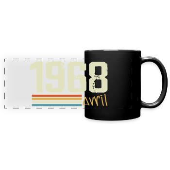 Born in April 1968 - Full Colour Panoramic Mug - black - Front