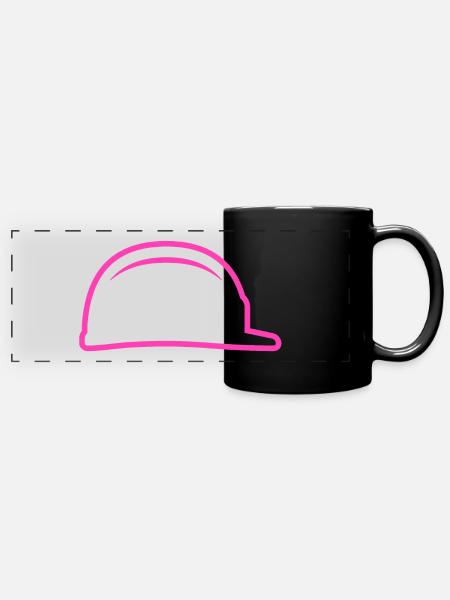 Bauhelm - Panorama-Tasse farbig - Schwarz