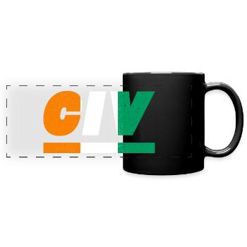 Ivory Coast Flag Flag CIV - Full Colour Panoramic Mug - black - Front