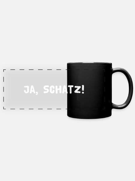 Ja Schatz - Panorama-Tasse farbig - Schwarz