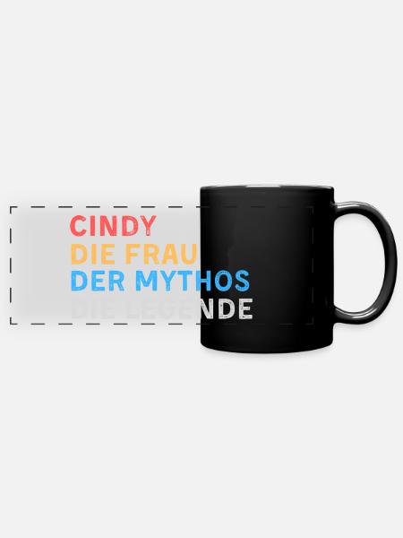 Cindy Fau Mythos Legende - Panorama-Tasse farbig - Schwarz