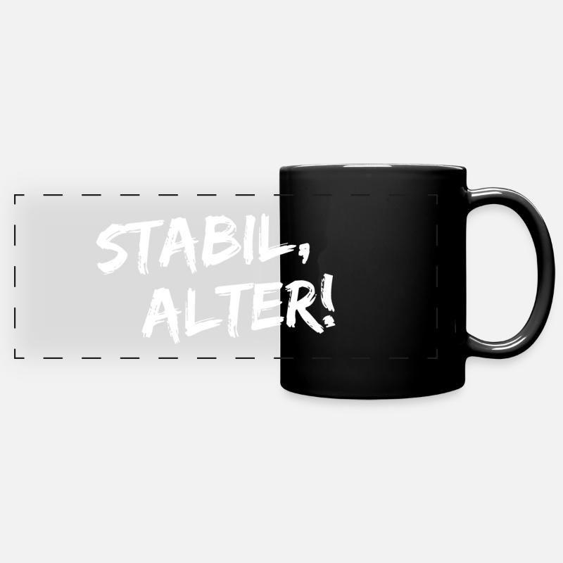 Stabil Alter - Panorama-Tasse farbig - Schwarz