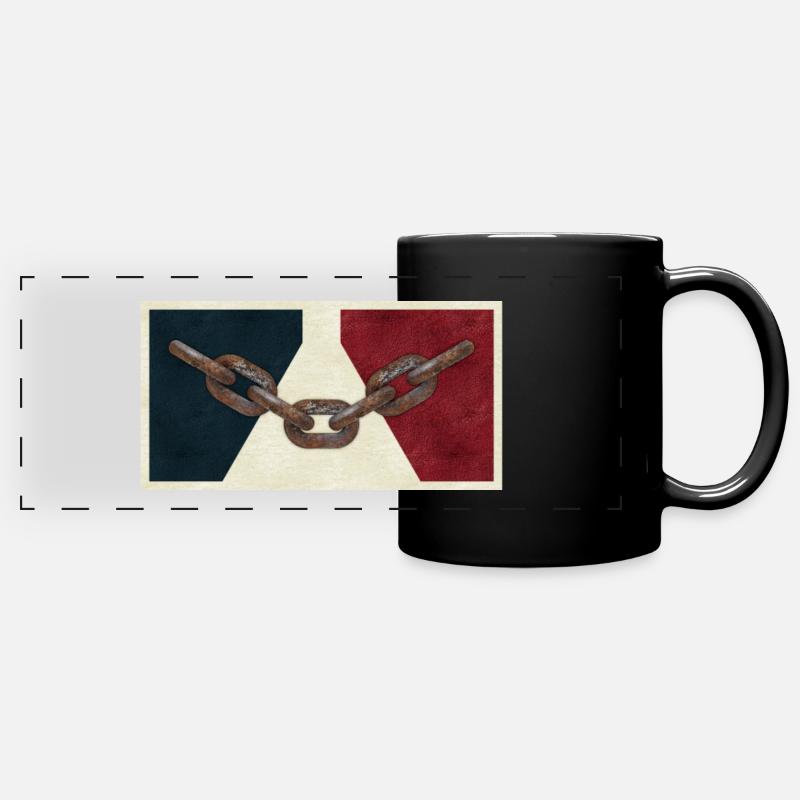 Schwarze Grafschaft-Flagge - Panorama-Tasse farbig - Schwarz