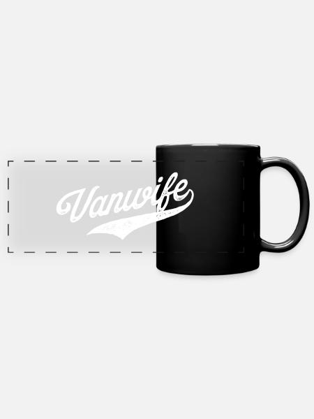 Vanwife Van Wife Camping Caravan Adventure - Full Colour Panoramic Mug - black