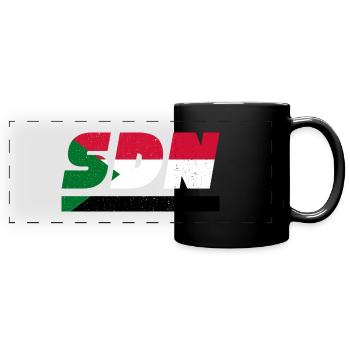 Drapeau drapeau du Soudan SDN - Mug panoramique uni - noir - Devant