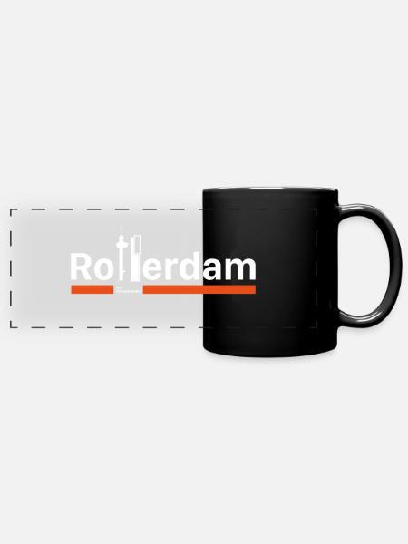 Rotterdam - Panorama-Tasse farbig - Schwarz