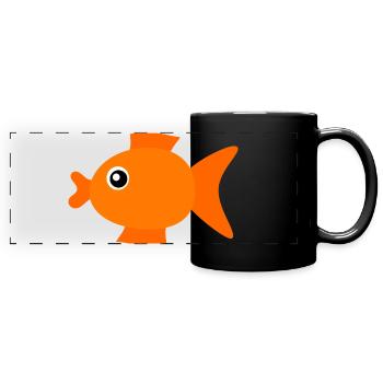 Fisch Shirt Fischmotiv,Angelbekleidung Geschenk - Panorama-Tasse farbig - Schwarz - Vorne