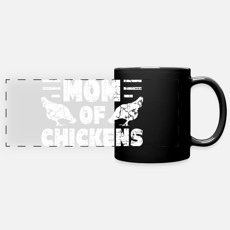 Chicken chickens - Full Colour Panoramic Mug - black