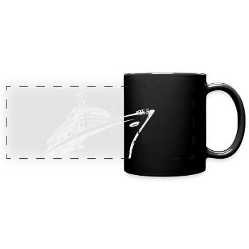 Bateau de croisière Navire de croisière Luxe - Mug panoramique uni - noir - Devant