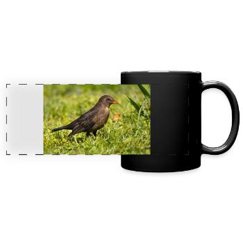 Merle - Mug panoramique uni - noir - Devant