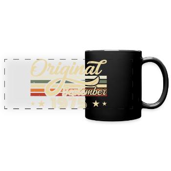 1975 Septembre Anniversaire de naissance Année de naissance 1975 - Mug panoramique uni - noir - Devant