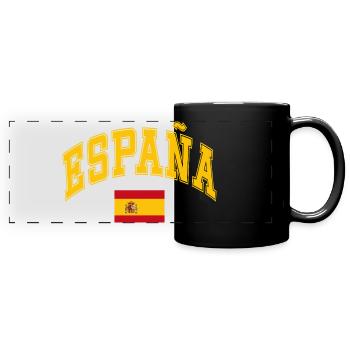Drapeau de l’Espagne - Mug panoramique uni - noir - Devant