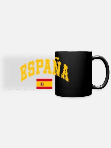 Spanien Flagge - Panorama-Tasse farbig - Schwarz