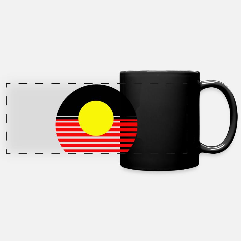 Aborigines in Australien - Panorama-Tasse farbig - Schwarz