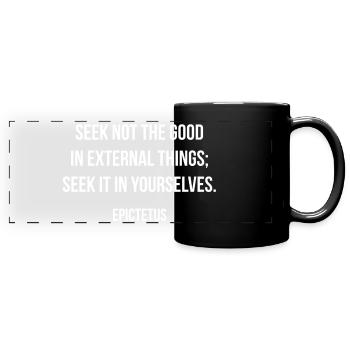 Citation d’Épictète sur la Recherche de la Force Intérieure - Mug panoramique uni - noir - Devant
