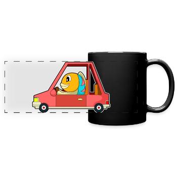 Fisch Auto - Panorama-Tasse farbig - Schwarz - Vorne