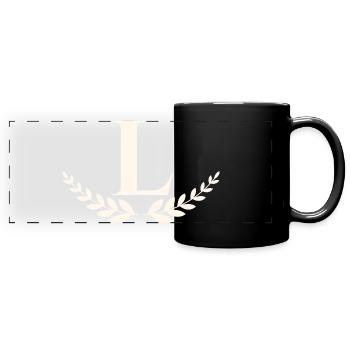 L - Full Colour Panoramic Mug - black - Front