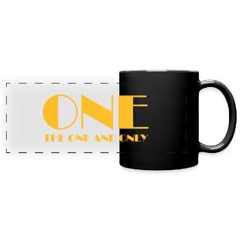 ONE - Full Colour Panoramic Mug - black - Front