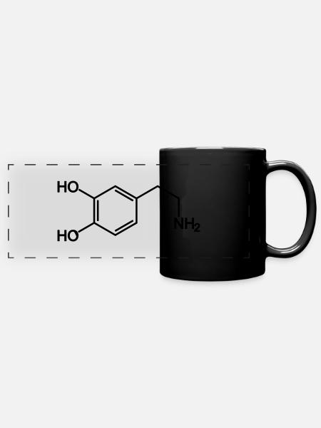 Dopamin / Glückshormon - Panorama-Tasse farbig - Schwarz