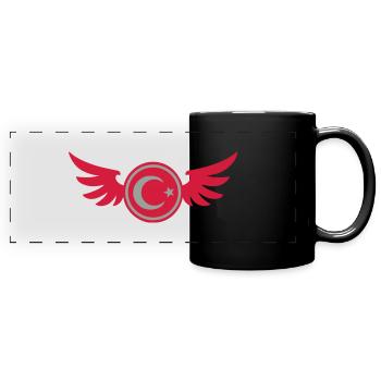 emblème de Football (ailes, Turquie) - Mug panoramique uni - noir - Devant