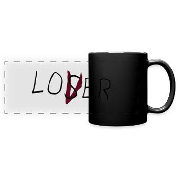 Loser & Lover - Panorama-Tasse farbig - Schwarz - Vorne