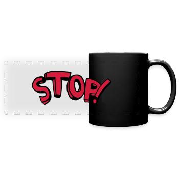 Arrêt permanent reste dicton comique - Mug panoramique uni - noir - Devant