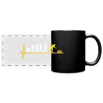 Bowling Kegeln Evolution Herzschlag - Panorama-Tasse farbig - Schwarz - Vorne