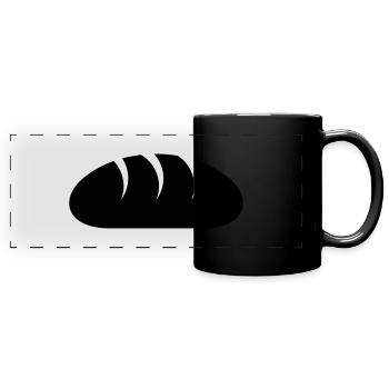 Brot - Panorama-Tasse farbig - Schwarz - Vorne