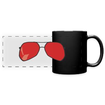lunette de soleil - Mug panoramique uni - noir - Devant