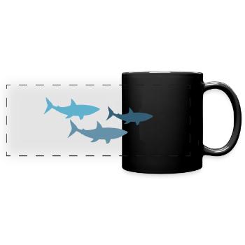 Haie - Panorama-Tasse farbig - Schwarz - Vorne