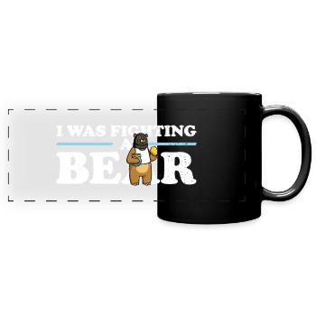 Hilarious Broken Arm Design. I Was Fighting A Bear - Full Colour Panoramic Mug - black - Front