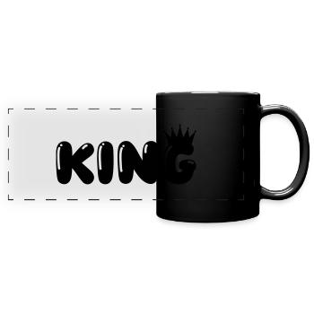 Roi - Mug panoramique uni - noir - Devant