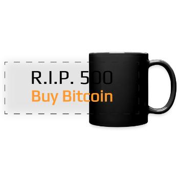 R.I.P. 500 Acheter Bitcoin - Mug panoramique uni - noir - Devant